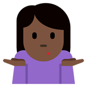 🤷🏿‍♀️ Emoji Mujer Encogida De Hombros: Tono De Piel Oscuro en Twitter Twemoji 13.0.