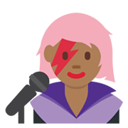 👩🏾‍🎤 Emoji Cantante Mujer: Tono De Piel Oscuro Medio en Twitter Twemoji 13.0.