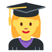 👩‍🎓 Emoji Estudiante Mujer en Twitter Twemoji 13.0.