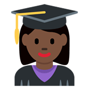 👩🏿‍🎓 Emoji Estudiante Mujer: Tono De Piel Oscuro en Twitter Twemoji 13.0.