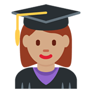 👩🏽‍🎓 Emoji Estudiante Mujer: Tono De Piel Medio en Twitter Twemoji 13.0.
