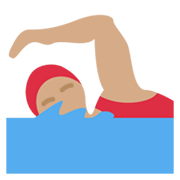 🏊🏽‍♀️ Emoji Mujer Nadando: Tono De Piel Medio en Twitter Twemoji 13.0.