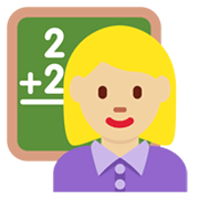 Emoji 👩🏼‍🏫 Professoressa: Carnagione Abbastanza Chiara su Twitter Twemoji 13.0.