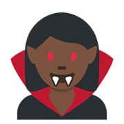 🧛🏿‍♀️ Emoji weiblicher Vampir: dunkle Hautfarbe Twitter Twemoji 13.0.