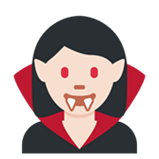🧛🏻‍♀️ Emoji Vampiresa: Tono De Piel Claro en Twitter Twemoji 13.0.
