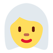 👩‍🦳 Emoji Frau: weißes Haar Twitter Twemoji 13.0.
