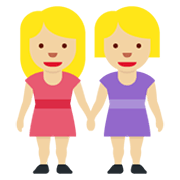 👭🏼 Emoji Mujeres De La Mano: Tono De Piel Claro Medio en Twitter Twemoji 13.0.