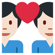 👨🏻‍❤️‍👨 Emoji Pareja Enamorada - Hombre: Tono De Piel Claro, Hombre en Twitter Twemoji 13.1.