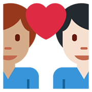 Emoji 👨🏻‍❤️‍👨🏽 Coppia Con Cuore - Uomo: Carnagione Chiara, Uomo: Carnagione Olivastra su Twitter Twemoji 13.1.