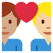 👨🏼‍❤️‍👨🏽 Emoji Liebespaar - Mann: mittelhelle Hautfarbe, Mann: mittlere Hautfarbe Twitter Twemoji 13.1.