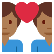 👨🏾‍❤️‍👨 Emoji Casal Apaixonado - Homem: Pele Morena Escura, Homem na Twitter Twemoji 13.1.