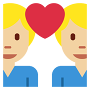 👨🏼‍❤️‍👨 Emoji Pareja Enamorada - Hombre: Tono De Piel Claro Medio, Hombre en Twitter Twemoji 13.1.