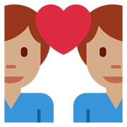 👨🏽‍❤️‍👨 Emoji Casal Apaixonado - Homem: Pele Morena, Homem na Twitter Twemoji 13.1.