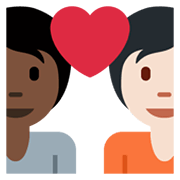 🧑🏿‍❤️‍🧑🏻 Emoji Liebespaar: Person, Person, dunkle Hautfarbe, helle Hautfarbe Twitter Twemoji 13.1.