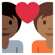 🧑🏿‍❤️‍🧑🏾 Emoji Liebespaar: Person, Person, dunkle Hautfarbe, mitteldunkle Hautfarbe Twitter Twemoji 13.1.