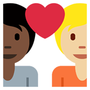 🧑🏿‍❤️‍🧑🏼 Emoji Liebespaar: Person, Person, dunkle Hautfarbe, mittelhelle Hautfarbe Twitter Twemoji 13.1.