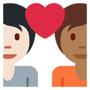 🧑🏻‍❤️‍🧑🏾 Emoji Liebespaar: Person, Person, helle Hautfarbe, mitteldunkle Hautfarbe Twitter Twemoji 13.1.