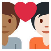 Emoji 🧑🏾‍❤️‍🧑🏻 Coppia Con Cuore: persona, persona, Carnagione Abbastanza Scura, Carnagione Chiara su Twitter Twemoji 13.1.