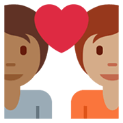 🧑🏾‍❤️‍🧑🏽 Emoji Liebespaar: Person, Person, mitteldunkle Hautfarbe, mittlere Hautfarbe Twitter Twemoji 13.1.