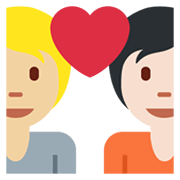 Emoji 🧑🏼‍❤️‍🧑🏻 Coppia Con Cuore: persona, persona, Carnagione Abbastanza Chiara, Carnagione Chiara su Twitter Twemoji 13.1.