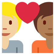 🧑🏼‍❤️‍🧑🏾 Emoji Pareja Enamorada: Persona, Persona, Tono De Piel Claro Medio, Tono De Piel Oscuro Medio en Twitter Twemoji 13.1.