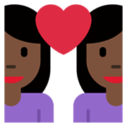 Emoji 👩🏿‍❤️‍👩 Coppia Con Cuore - Donna: Carnagione Scura, Donna su Twitter Twemoji 13.1.