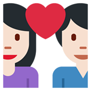 👩🏻‍❤️‍👨 Emoji Pareja Enamorada - Mujer: Tono De Piel Claro, Hombre en Twitter Twemoji 13.1.