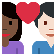 Emoji 👩🏿‍❤️‍👨🏻 Coppia Con Cuore - Donna: Carnagione Scura, Uomo: Carnagione Chiara su Twitter Twemoji 13.1.