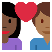 Emoji 👩🏿‍❤️‍👨🏾 Coppia Con Cuore - Donna: Carnagione Scura, Uomo: Carnagione Abbastanza Scura su Twitter Twemoji 13.1.
