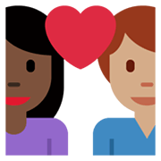 Emoji 👩🏿‍❤️‍👨🏽 Coppia Con Cuore - Donna: Carnagione Scura, Uomo: Carnagione Olivastra su Twitter Twemoji 13.1.