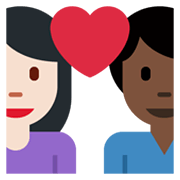 Emoji 👩🏻‍❤️‍👨🏿 Coppia Con Cuore - Donna: Carnagione Chiara, Uomo: Carnagione Scura su Twitter Twemoji 13.1.