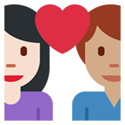 Emoji 👩🏻‍❤️‍👨🏽 Coppia Con Cuore - Donna: Carnagione Chiara, Uomo: Carnagione Olivastra su Twitter Twemoji 13.1.