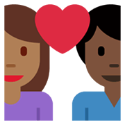 Emoji 👩🏾‍❤️‍👨🏿 Coppia Con Cuore - Donna: Carnagione Abbastanza Scura, Uomo: Carnagione Scura su Twitter Twemoji 13.1.