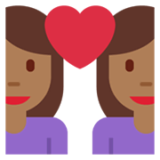 👩🏾‍❤️‍👩 Emoji Liebespaar - Frau: mitteldunkle Hautfarbe, Frau Twitter Twemoji 13.1.