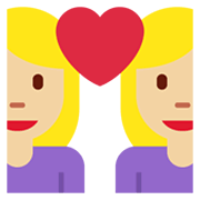 Émoji 👩🏼‍❤️‍👩 Couple Avec Cœur - Femme: Peau Moyennement Claire, Femme sur Twitter Twemoji 13.1.
