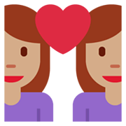 👩🏽‍❤️‍👩 Emoji Pareja Enamorada - Mujer: Tono De Piel Medio, Mujer en Twitter Twemoji 13.1.