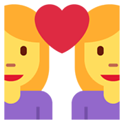 👩‍❤️‍👩 Emoji Liebespaar: Frau, Frau Twitter Twemoji 13.1.