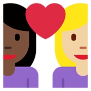 👩🏿‍❤️‍👩🏼 Emoji Liebespaar - Frau: dunkle Hautfarbe, Frau: mittelhelle Hautfarbe Twitter Twemoji 13.1.