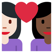 Emoji 👩🏻‍❤️‍👩🏿 Coppia Con Cuore - Donna: Carnagione Chiara, Donna: Carnagione Scura su Twitter Twemoji 13.1.