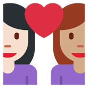 Emoji 👩🏻‍❤️‍👩🏽 Coppia Con Cuore - Donna: Carnagione Chiara, Donna: Carnagione Abbastanza Chiara su Twitter Twemoji 13.1.