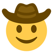 Emoji 🤠 Faccina Con Cappello Da Cowboy su Twitter Twemoji 13.1.