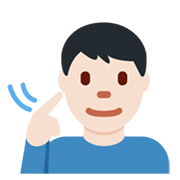 Emoji 🧏🏻‍♂️ Uomo Con Problemi Di Udito: Carnagione Chiara su Twitter Twemoji 13.1.