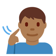 Emoji 🧏🏾‍♂️ Uomo Con Problemi Di Udito: Carnagione Abbastanza Scura su Twitter Twemoji 13.1.