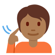 🧏🏾 Emoji Pessoa Surda: Pele Morena Escura na Twitter Twemoji 13.1.