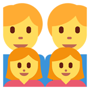 👨‍👨‍👧‍👧 Emoji Familie: Mann, Mann, Mädchen und Mädchen Twitter Twemoji 13.1.
