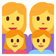 👩‍👩‍👧‍👦 Emoji Familia: Mujer, Mujer, Niña, Niño en Twitter Twemoji 13.1.