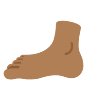 🦶🏾 Emoji Fuß: mitteldunkle Hautfarbe Twitter Twemoji 13.1.