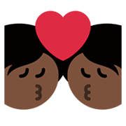 💏🏿 Emoji sich küssendes Paar, dunkle Hautfarbe Twitter Twemoji 13.1.