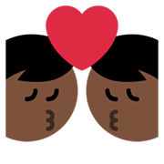 👨🏿‍❤️‍💋‍👨 Emoji sich küssendes Paar - Mann: dunkle Hautfarbe, Hombre Twitter Twemoji 13.1.