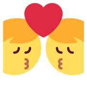 👨‍❤️‍💋‍👨 Emoji sich küssendes Paar: Mann, Mann Twitter Twemoji 13.1.